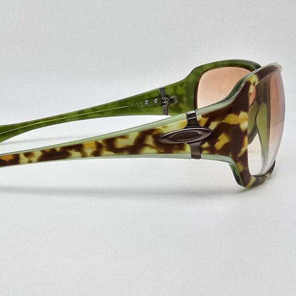 Oakley 12-711 Script Green Tortoise Frame Bronze Lens Sunglasses w/ Case 61mm - Picture 6 of 15